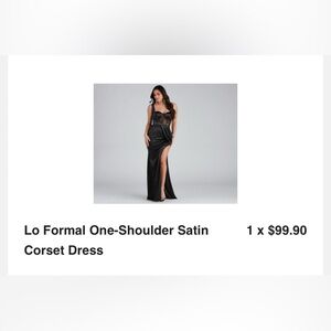 Windsor One Shoulder Satin Corset Prom Dress *Never Worn* *New*